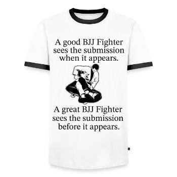 Citation de BJJ - T-shirt contrasté Homme - blanc/noir - Devant - AI Model Female 172 light (172cm) & AI Model Male 178 dark (178cm)