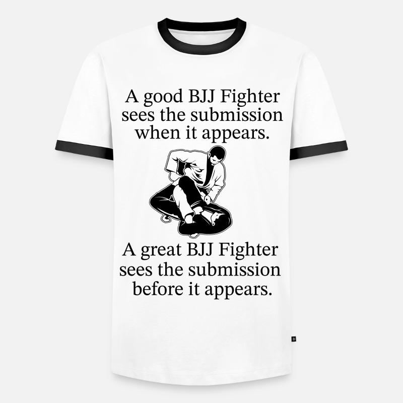 BJJ Zitat - Männer Kontrast-T-Shirt - Weiß/Schwarz