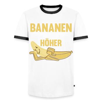 Früchte Banane - Männer Kontrast-T-Shirt - Weiß/Schwarz - Vorne - AI Model Female 172 light (172cm) & AI Model Male 178 dark (178cm)