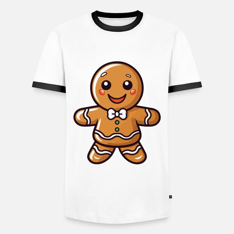 Christmas Gingerbread Cookie Baking - Men's Ringer Shirt - white/black