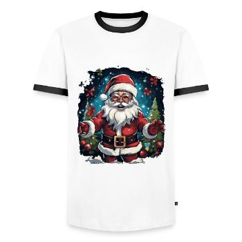 Lustiger Weihnachtsmann zu Weihnachten - Männer Kontrast-T-Shirt - Weiß/Schwarz - Vorne - AI Model Female 172 light (172cm) & AI Model Male 178 dark (178cm)