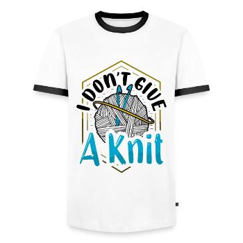 I don’t always play Knitting - Männer Kontrast-T-Shirt - Weiß/Schwarz - Vorne - AI Model Female 172 light (172cm) & AI Model Male 178 dark (178cm)