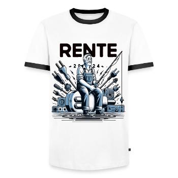 Rente Pensionist Pensionierung 2024 Mann & Frau - Männer Kontrast-T-Shirt - Weiß/Schwarz - Vorne - AI Model Female 172 light (172cm) & AI Model Male 178 dark (178cm)