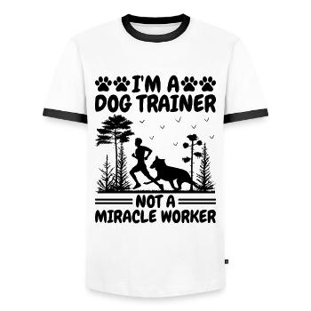 Dog Trainer Dog Training Training Dogs Pet Care Pr - Men's Ringer Shirt - white/black - Front - AI Model Female 172 light (172cm) & AI Model Male 178 dark (178cm)