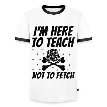 Dresseur de chiens Formation de chiens Chiens Soins pour animaux de compagnie Pr - T-shirt contrasté Homme - blanc/noir - Devant - AI Model Female 172 light (172cm) & AI Model Male 178 dark (178cm)