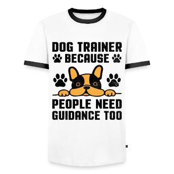 Dog Trainer Dog Training Training Dogs Pet Care Pr - Men's Ringer Shirt - white/black - Front - AI Model Female 172 light (172cm) & AI Model Male 178 dark (178cm)