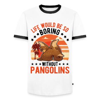 Pangolin Geschenk Schuppentier - Männer Kontrast-T-Shirt - Weiß/Schwarz - Vorne - AI Model Female 172 light (172cm) & AI Model Male 178 dark (178cm)