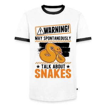 Snake Owners Snake Lovers - Men's Ringer Shirt - white/black - Front - AI Model Female 172 light (172cm) & AI Model Male 178 dark (178cm)