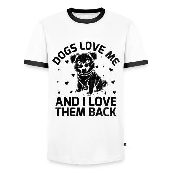 Dog Trainer Dog Training Training Dogs Pet Care Pr - Men's Ringer Shirt - white/black - Front - AI Model Female 172 light (172cm) & AI Model Male 178 dark (178cm)