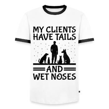 Dog Trainer Dog Training Training Dogs Pet Care Pr - Men's Ringer Shirt - white/black - Front - AI Model Female 172 light (172cm) & AI Model Male 178 dark (178cm)
