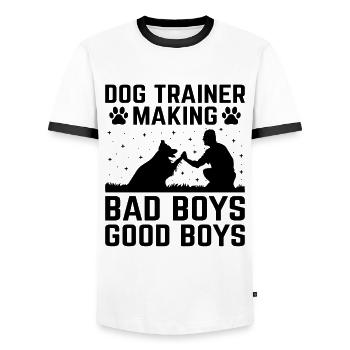 Dog Trainer Dog Training Training Dogs Pet Care Pr - Men's Ringer Shirt - white/black - Front - AI Model Female 172 light (172cm) & AI Model Male 178 dark (178cm)