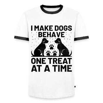 Dog Trainer Dog Training Training Dogs Pet Care Pr - Men's Ringer Shirt - white/black - Front - AI Model Female 172 light (172cm) & AI Model Male 178 dark (178cm)