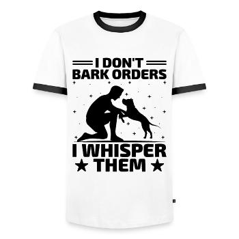 Dog Trainer Dog Training Training Dogs Pet Care Pr - Men's Ringer Shirt - white/black - Front - AI Model Female 172 light (172cm) & AI Model Male 178 dark (178cm)