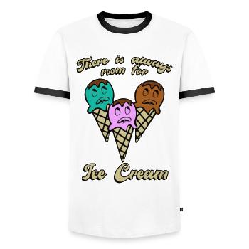 Icecream Funny Ice Cream - Männer Kontrast-T-Shirt - Weiß/Schwarz - Vorne - AI Model Female 172 light (172cm) & AI Model Male 178 dark (178cm)
