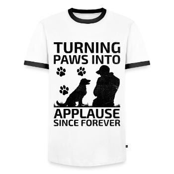 Dog Trainer Dog Training Training Dogs Pet Care Pr - Men's Ringer Shirt - white/black - Front - AI Model Female 172 light (172cm) & AI Model Male 178 dark (178cm)