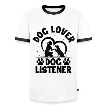 Dog Trainer Dog Training Training Dogs Pet Care Pr - Men's Ringer Shirt - white/black - Front - AI Model Female 172 light (172cm) & AI Model Male 178 dark (178cm)