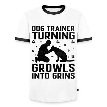 Dog Trainer Dog Training Training Dogs Pet Care Pr - Men's Ringer Shirt - white/black - Front - AI Model Female 172 light (172cm) & AI Model Male 178 dark (178cm)