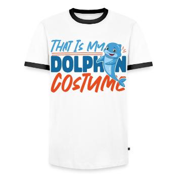 Dolphin Halloween That Is My - Men's Ringer Shirt - white/black - Front - AI Model Female 172 light (172cm) & AI Model Male 178 dark (178cm)