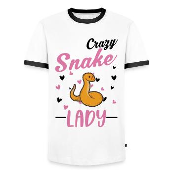 Crazy Snakes Femme - T-shirt contrasté Homme - blanc/noir - Devant - AI Model Female 172 light (172cm) & AI Model Male 178 dark (178cm)