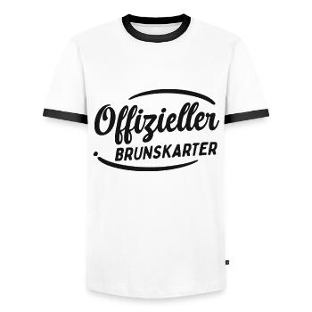 Schafkopf Offizieller Brunskarter Kartenspiel Bier - Männer Kontrast-T-Shirt - Weiß/Schwarz - Vorne - AI Model Female 172 light (172cm) & AI Model Male 178 dark (178cm)