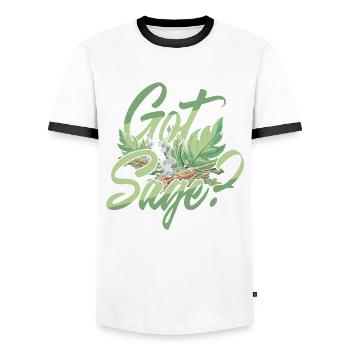 Smudging Wohnung Ausräuchern Got Sage? - Männer Kontrast-T-Shirt - Weiß/Schwarz - Vorne - AI Model Female 172 light (172cm) & AI Model Male 178 dark (178cm)