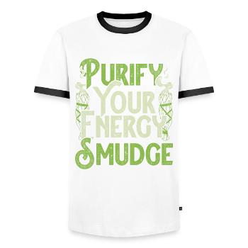 Wohnung Ausräuchern Purify Your Energy Smudge - Männer Kontrast-T-Shirt - Weiß/Schwarz - Vorne - AI Model Female 172 light (172cm) & AI Model Male 178 dark (178cm)
