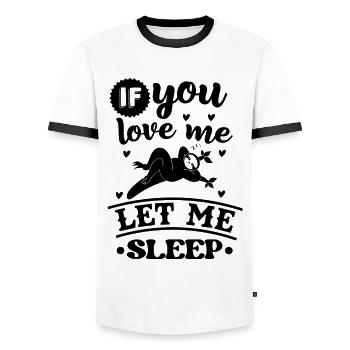 If you love me let me sleep funny sleeping Sloth - Men's Ringer Shirt - white/black - Front - AI Model Female 172 light (172cm) & AI Model Male 178 dark (178cm)