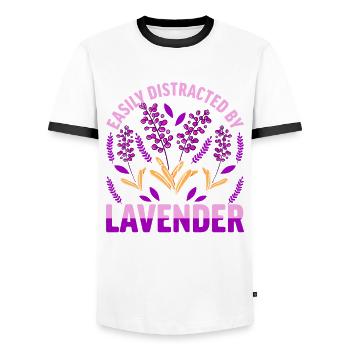 Smudging Wohnung Ausräuchern Lavendel - Männer Kontrast-T-Shirt - Weiß/Schwarz - Vorne - AI Model Female 172 light (172cm) & AI Model Male 178 dark (178cm)