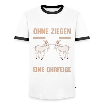 Ziege Ziegenbauer Bauernhof Landwirt Bauer Ziegen - Männer Kontrast-T-Shirt - Weiß/Schwarz - Vorne - AI Model Female 172 light (172cm) & AI Model Male 178 dark (178cm)