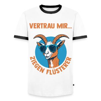 Ziege Ziegenbauer Bauernhof Landwirt Bauer Ziegen - Männer Kontrast-T-Shirt - Weiß/Schwarz - Vorne - AI Model Female 172 light (172cm) & AI Model Male 178 dark (178cm)