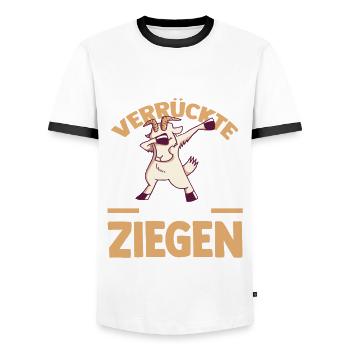 Ziege Ziegenbauer Bauernhof Landwirt Bauer Ziegen - Männer Kontrast-T-Shirt - Weiß/Schwarz - Vorne - AI Model Female 172 light (172cm) & AI Model Male 178 dark (178cm)