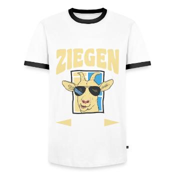 Ziege Ziegenbauer Bauernhof Landwirt Bauer Ziegen - Männer Kontrast-T-Shirt - Weiß/Schwarz - Vorne - AI Model Female 172 light (172cm) & AI Model Male 178 dark (178cm)