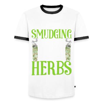 Smudging Wohnung Ausräuchern - Männer Kontrast-T-Shirt - Weiß/Schwarz - Vorne - AI Model Female 172 light (172cm) & AI Model Male 178 dark (178cm)