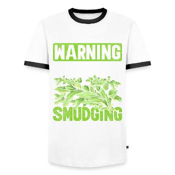Smudging Wohnung Ausräuchern - Männer Kontrast-T-Shirt - Weiß/Schwarz - Vorne - AI Model Female 172 light (172cm) & AI Model Male 178 dark (178cm)