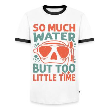 So Much Water But Too Little Time - Men's Ringer Shirt - white/black - Front - AI Model Female 172 light (172cm) & AI Model Male 178 dark (178cm)