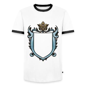 Coat of Arms Royal Ornaments Symbol - Men's Ringer Shirt - white/black - Front - AI Model Female 172 light (172cm) & AI Model Male 178 dark (178cm)