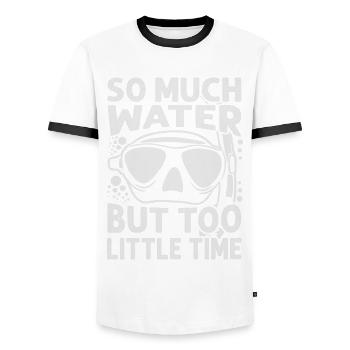 So Much Water But Too Little Time - Men's Ringer Shirt - white/black - Front - AI Model Female 172 light (172cm) & AI Model Male 178 dark (178cm)