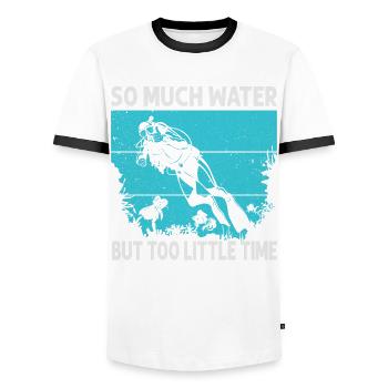 So Much Water But Too Little Time - Men's Ringer Shirt - white/black - Front - AI Model Female 172 light (172cm) & AI Model Male 178 dark (178cm)