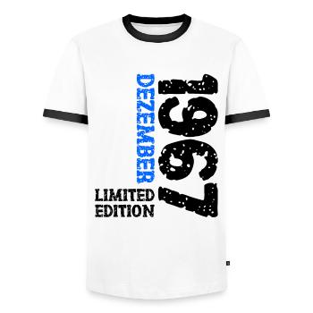 1967 Dezember Limited Edition 56. Geburtstag Deko - Männer Kontrast-T-Shirt - Weiß/Schwarz - Vorne - AI Model Female 172 light (172cm) & AI Model Male 178 dark (178cm)