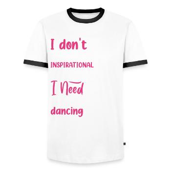 Funny Dance Quotes Funny Dancer Raqs sharqi Swing - Men's Ringer Shirt - white/black - Front - AI Model Female 172 light (172cm) & AI Model Male 178 dark (178cm)