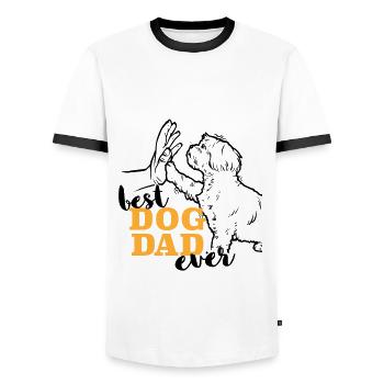 Best Shih Tzu Dad - Men's Ringer Shirt - white/black - Front - AI Model Female 172 light (172cm) & AI Model Male 178 dark (178cm)