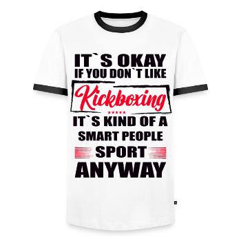 Ce n’est pas grave si vous n’aimez pas le kickboxing - T-shirt contrasté Homme - blanc/noir - Devant - AI Model Female 172 light (172cm) & AI Model Male 178 dark (178cm)