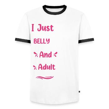 Funny Belly Dancer, Salsa And Ballet Dancers - Männer Kontrast-T-Shirt - Weiß/Schwarz - Vorne - AI Model Female 172 light (172cm) & AI Model Male 178 dark (178cm)