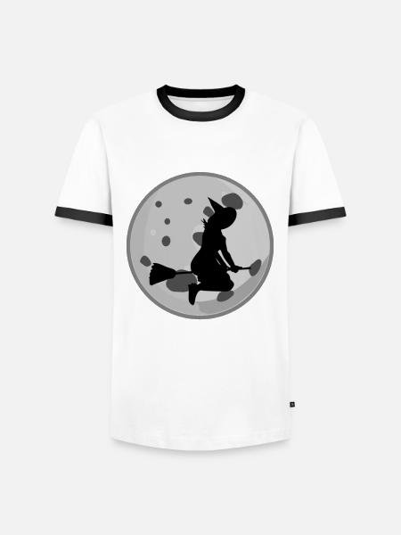 Witch Joke Witchcraft Witch's Broom - Men's Ringer Shirt - white/black