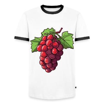 Weintrauben Symbol - Männer Kontrast-T-Shirt - Weiß/Schwarz - Vorne - AI Model Female 172 light (172cm) & AI Model Male 178 dark (178cm)