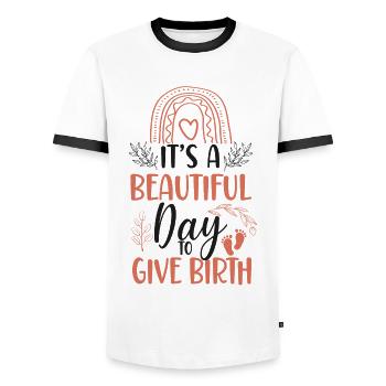 LD Labour And Delivery Nurse - Men's Ringer Shirt - white/black - Front - AI Model Female 172 light (172cm) & AI Model Male 178 dark (178cm)