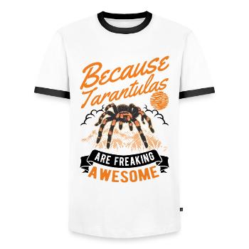 Because Tarantulas are freaking awesome Tarantel - Männer Kontrast-T-Shirt - Weiß/Schwarz - Vorne - AI Model Female 172 light (172cm) & AI Model Male 178 dark (178cm)