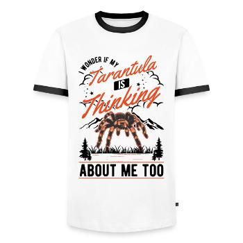 Tarantula Spider Tarantula - Men's Ringer Shirt - white/black - Front - AI Model Female 172 light (172cm) & AI Model Male 178 dark (178cm)