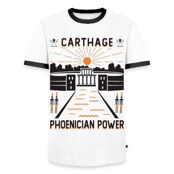 Karthago: Phönizische Macht - Männer Kontrast-T-Shirt - Weiß/Schwarz - Vorne - AI Model Female 172 light (172cm) & AI Model Male 178 dark (178cm)