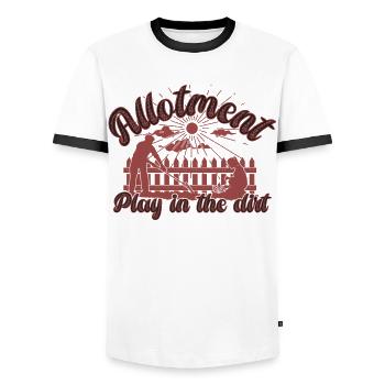Lotissement Jouer dans la boue - T-shirt contrasté Homme - blanc/noir - Devant - AI Model Female 172 light (172cm) & AI Model Male 178 dark (178cm)